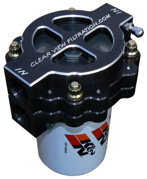 4" SCREW-ON OIL FILTER ASSEMBLY - BLACK ANODISED