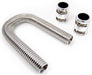 STAINLESS STEEL RADIATOR HOSE KIT, 12" HOSE LENGTH WITH CHROME END CAPS