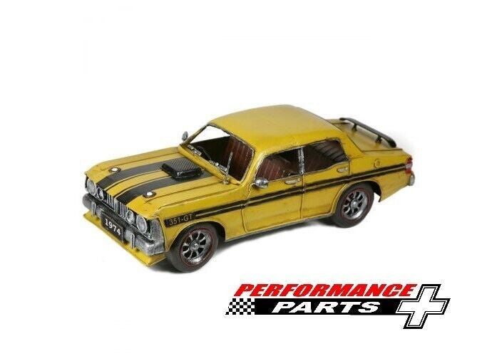 Ford XY GT Metal Car Ornament Yellow and Black 30cm