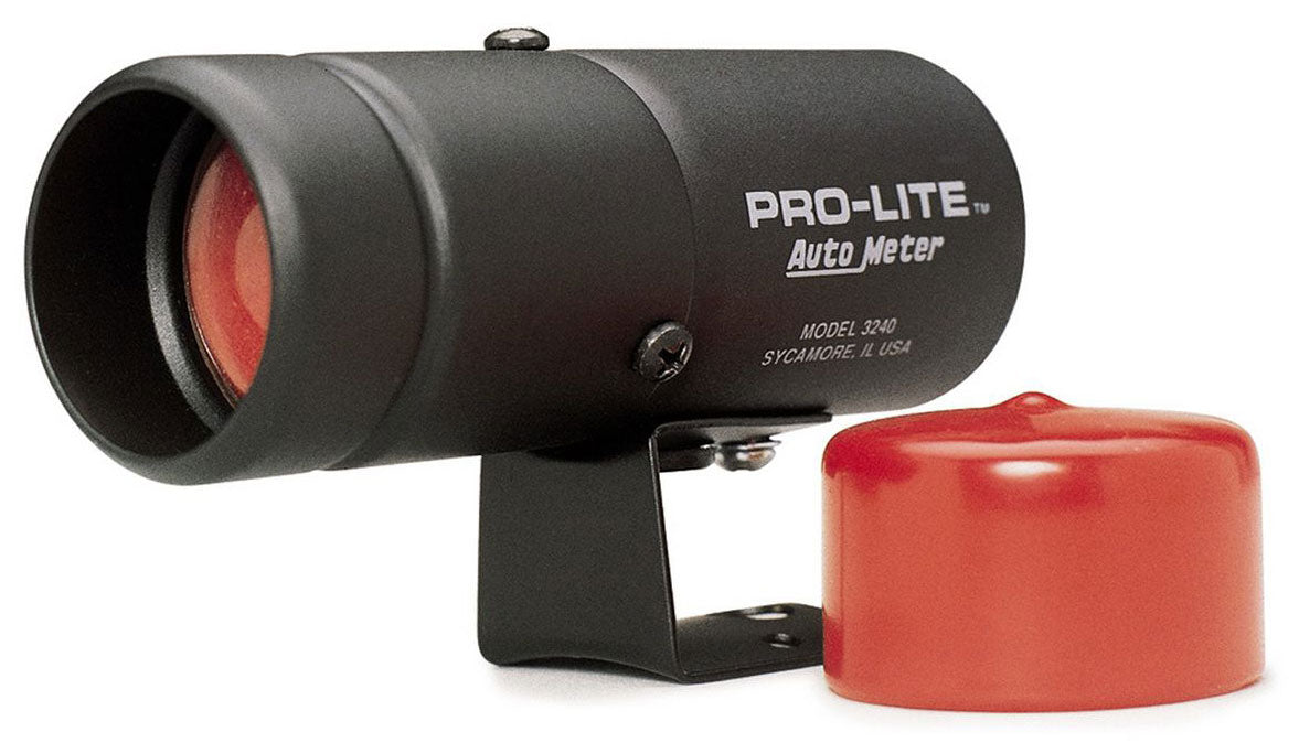 PRO-LITE WARNING LIGHT, BLACK CASE, RED LENS & RED NIGHT COVER