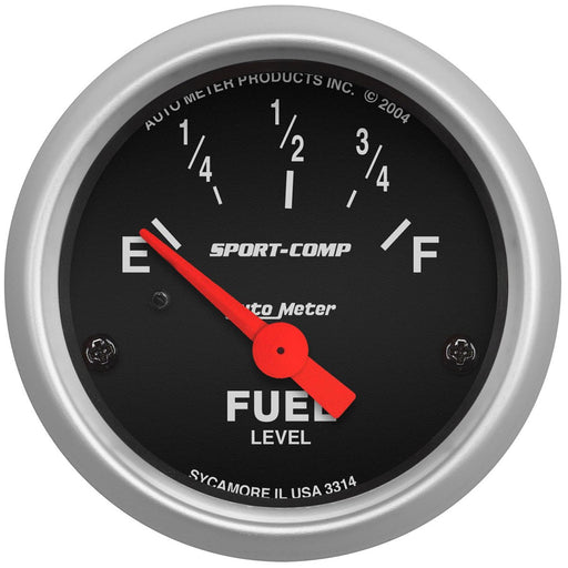 AUTOMETER SPORT-COMP SERIES FUEL LEVEL GAUGE 2-1/16", SHORT SWEEP ELECTRIC