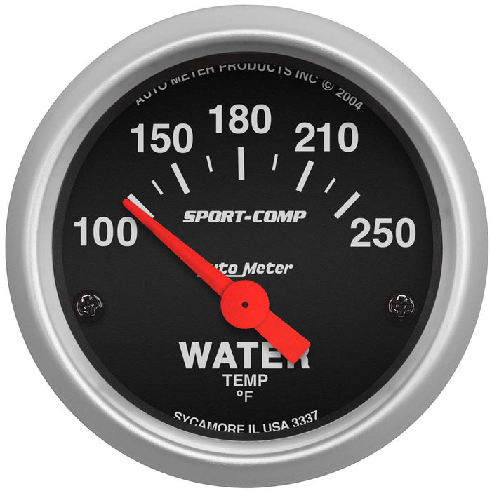 AUTOMETER SPORT-COMP SERIES WATER TEMPERATURE GAUGE 2-1/16", SHORT SWEEP ELECTRIC, 100-250°F