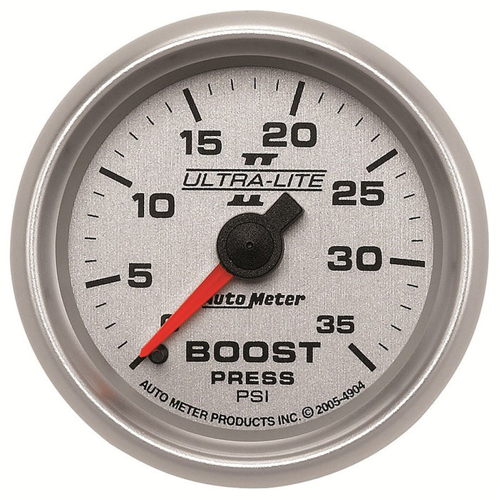 AUTOMETER ULTRA-LITE II SERIES BOOST GAUGE 2-1/16", FULL SWEEP MECHANICAL, 0-35 psi