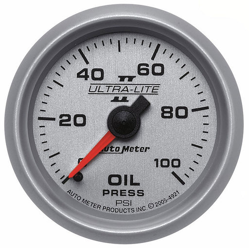 AUTOMETER ULTRA-LITE II SERIES OIL PRESSURE GAUGE 2-1/16", FULL SWEEP MECHANICAL, 0-100 psi