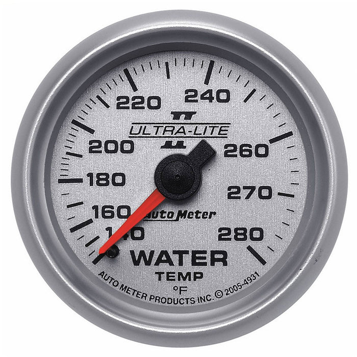 AUTOMETER ULTRA-LITE II SERIES WATER TEMPERATURE GAUGE 2-1/16", FULL SWEEP MECHANICAL, 140-280°F