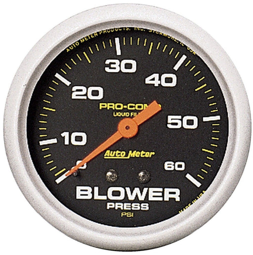 AUTOMETER PRO-COMP SERIES BOOST PRESSURE GAUGE 2-5/8", LIQUID FILLED MECHANICAL WITH MEMEORY, 0-60 psi