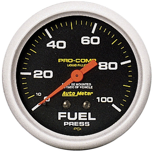 AUTOMETER PRO-COMP SERIES FUEL PRESSURE GAUGE 2-5/8", LIQUID FILLED MECHANICAL, 0-100 psi