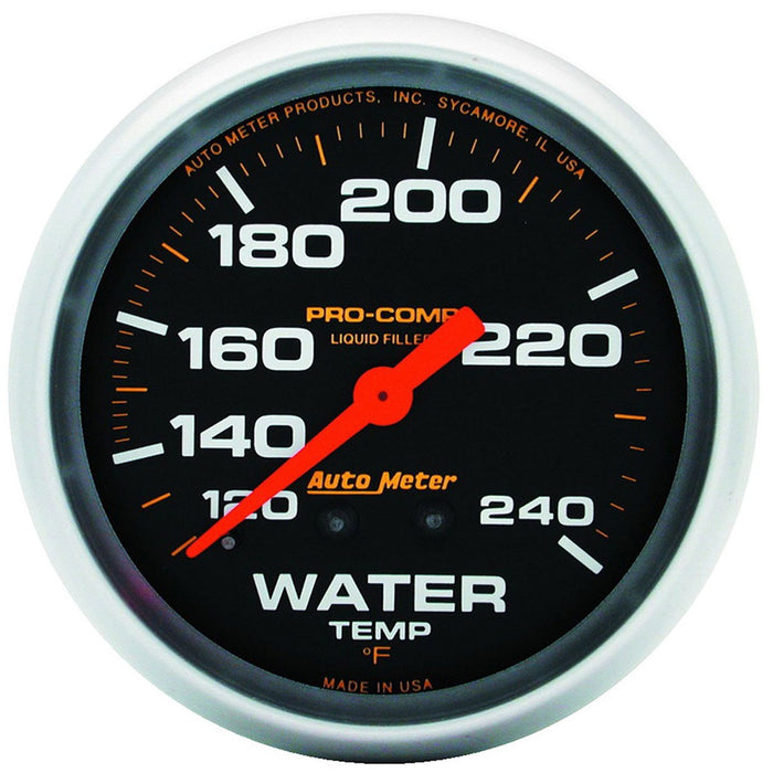 AUTOMETER PRO-COMP SERIES WATER TEMPERATURE GAUGE 2-5/8", LIQUID FILLED MECHANICAL, 120-240°F