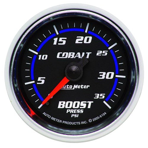 AUTOMETER COBALT SERIES BOOST GAUGE, 2-1/16", FULL SWEEP MECHANICAL, 0-35 psi 