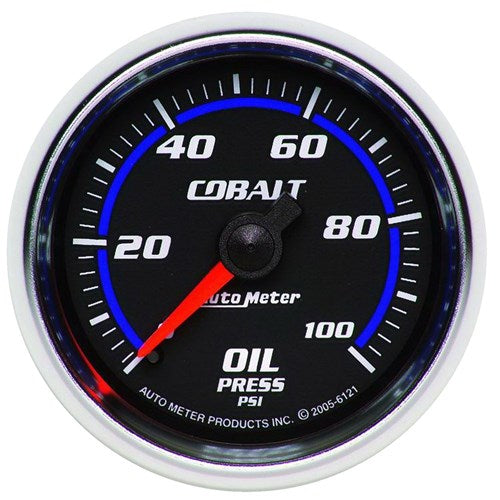 AUTOMETER COBALT SERIES OIL PRESSURE GAUGE 2-1/16", FULL SWEEP MECHANICAL, 0-100 psi