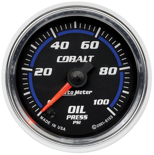 AUTOMETER COBALT SERIES OIL PRESSURE GAUGE 2-1/16", FULL SWEEP ELECTRIC, 0-100 psi
