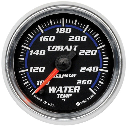 AUTOMETER COBALT SERIES WATER TEMPERATURE GAUGE 2-1/16", FULL SWEEP ELECTRIC, 100-260°F
