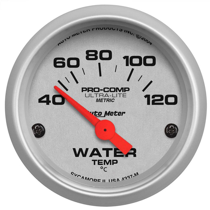 AUTOMETER ULTRA-LITE SERIES WATER TEMPERATURE GAUGE 2-1/16", SHORT SWEEP ELECTRIC, 40-120°C