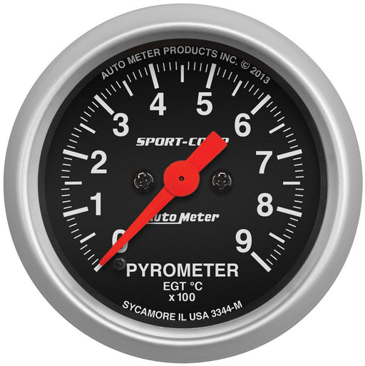 AUTOMETER SPORT-COMP SERIES PYROMETER GAUGE, FULL SWEEP ELECTRIC, 2-1/16" 0-900°C 
