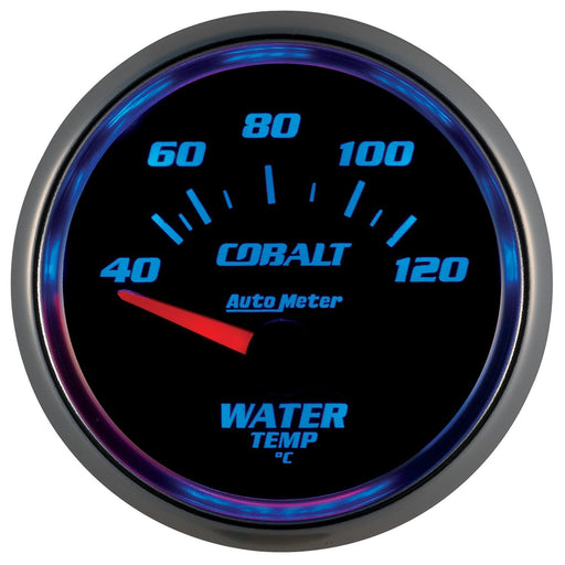 AUTOMETER COBALT SERIES WATER TEMPERATURE GAUGE, 2-1/16", SHORT SWEEP ELECTRIC, 40-120°C