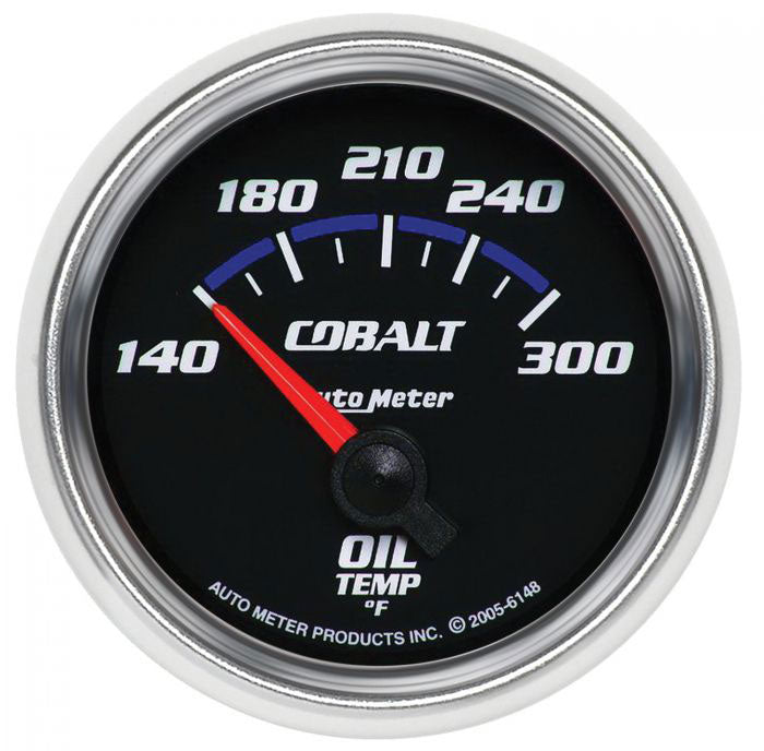 AUTOMETER COBALT SERIES OIL TEMPERATURE GAUGE, 2-1/16", SHORT SWEEP ELECTRIC, 60-150°C  