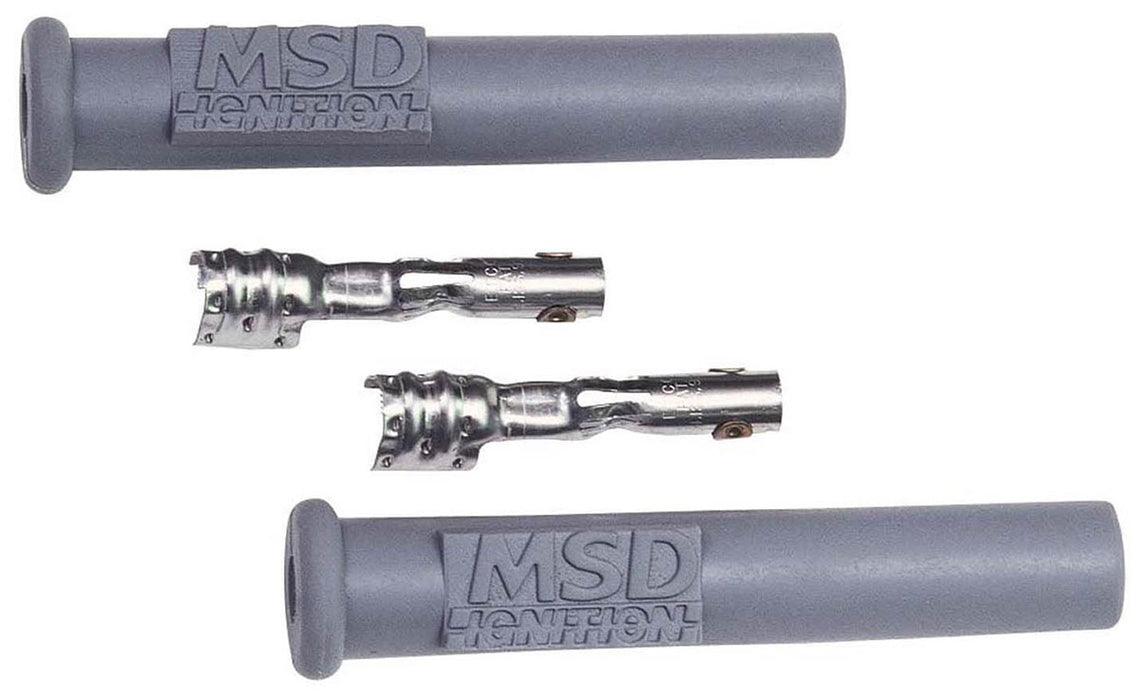 MSD REPLACEMENT BOOTS & TERMINALS, SILICONE GREY, STRAIGHT SPARK PLUG BOOTS