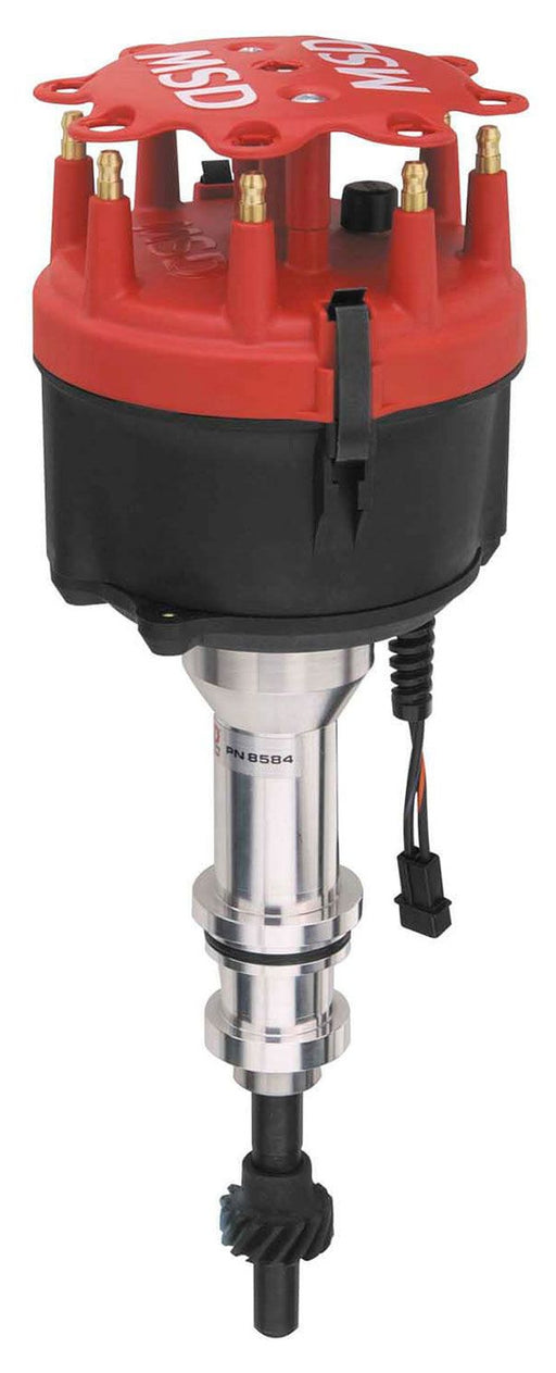 MSD8584 - MSD BILLET DISTRIBUTOR FITS FORD WINDSOR 351 WITH HEI CAP IRON GEAR   MSD8584