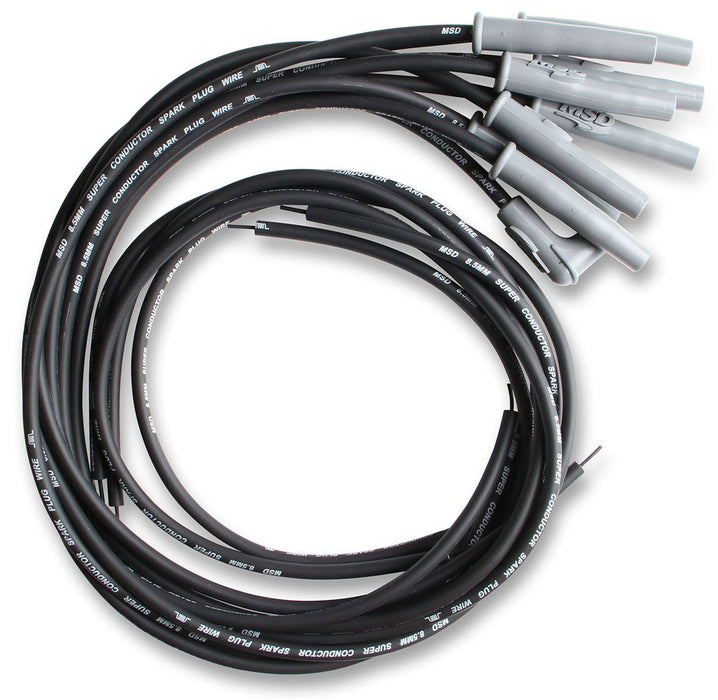 MSD SUPER CONDUCTOR SPARK PLUG LEAD SET, UNIVERSAL - BLACK