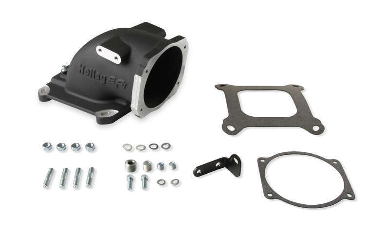 HOLLEY EFI INTAKE ELBOW 4150, SUIT GM LS THROTTLE BODIES - BLACK