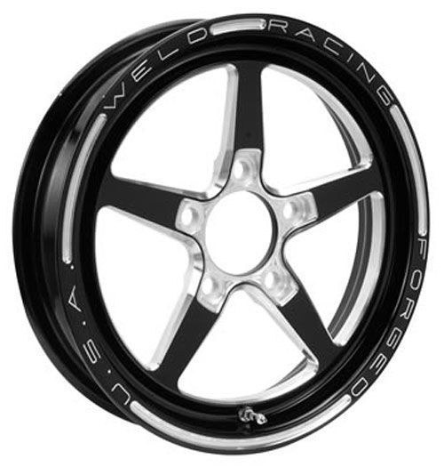 AlumaStar 2.0 1-Piece 17 x 4.5" Wheel - Black Finish 5 x 4.5" Bolt Circle with 2.25" Backspace