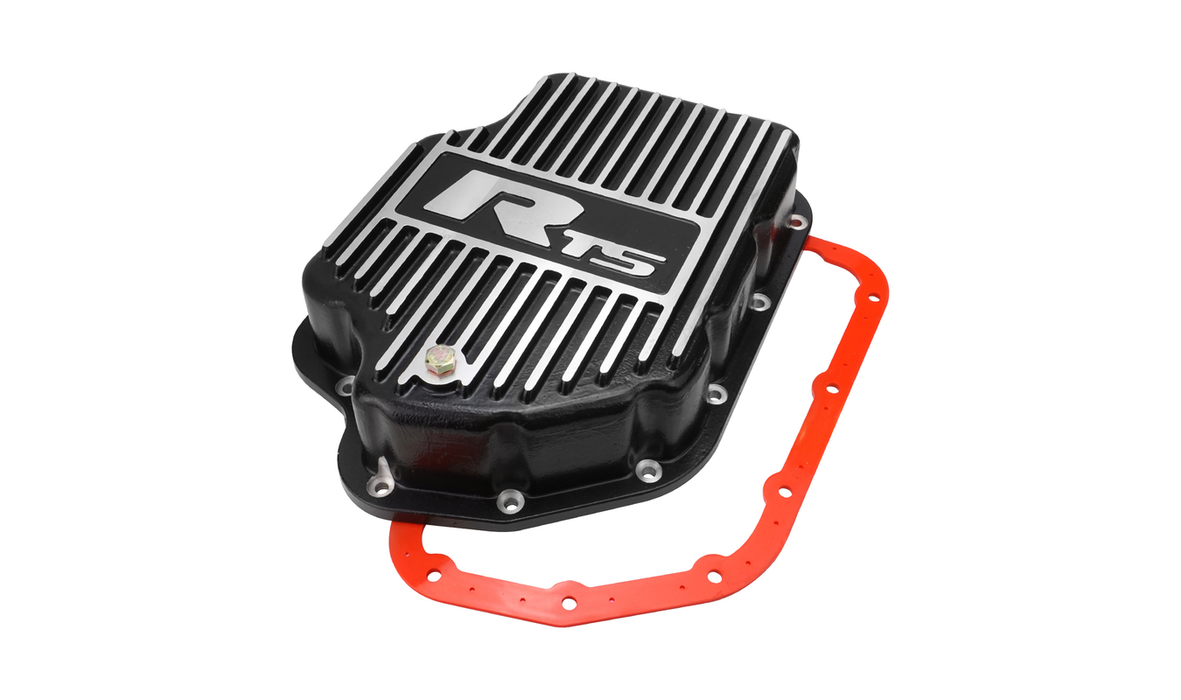 RTS20200-RTS Transmission Pan, Deep, Aluminium, Finned Black Powdercoat, GM, TH400, Kit 