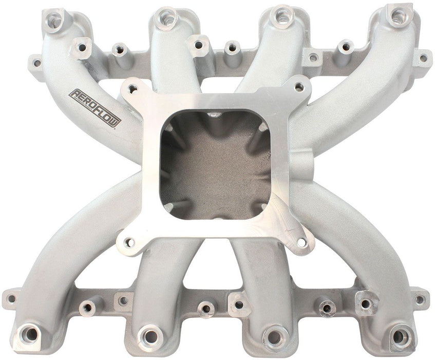 GM LS CATHEDRAL PORT CARBURETOR STREET SINGLE PLANE EFI INTAKE MANIFOLD, NATURAL FINISH