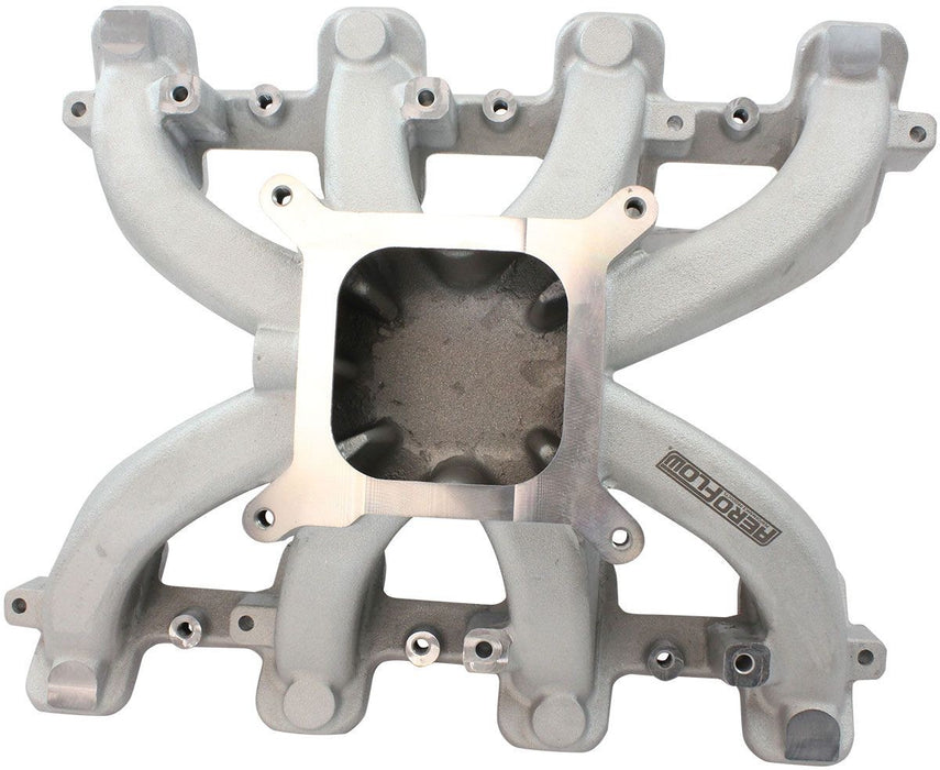 GM LS RECTANGLE PORT CARBURETOR STREET SINGLE PLANE NON-EFI INTAKE MANIFOLD, NATURAL FINISH