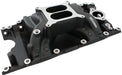 SMALL BLOCK CHRYSER AIR GAP DUAL PLANE INTAKE MANIFOLD, BLACK FINISH