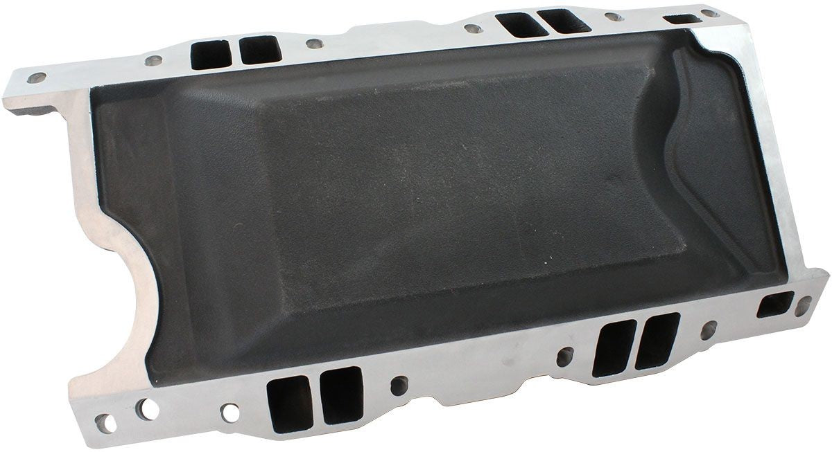 SMALL BLOCK CHRYSER AIR GAP DUAL PLANE INTAKE MANIFOLD, BLACK FINISH