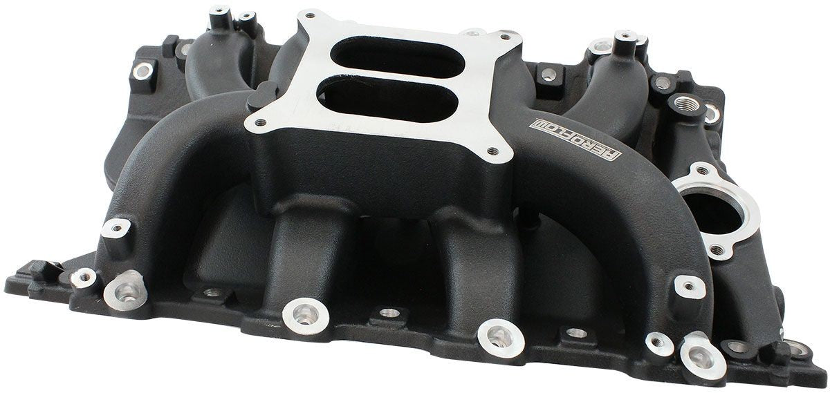 HOLDEN 304 EFI AIR GAP DUAL PLANE INTAKE MANIFOLD, BLACK FINISH