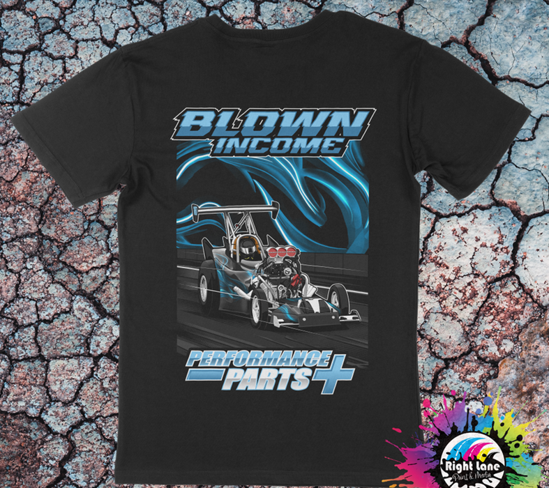 BLOWN INCOME ALTERED T-SHIRT [TYPE:T-SHIRT SIZE:S COLOUR:BLACK / BLUE]