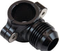 Clamp On Hard Line to Male AN Adapter 3/8" to -6AN Black Finish 