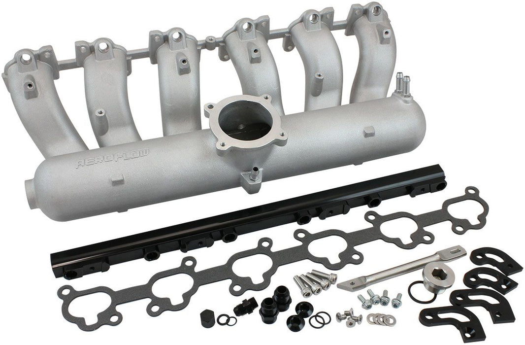 Ford Falcon FG Barra Intake Manifold, Natural Cast Finish -8ORB Fuel Rails to suit 14mm 3/4" Length Fuel Injectors 