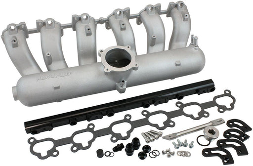 Ford Falcon FG Barra Intake Manifold, Natural Cast Finish -8ORB Fuel Rails to suit 14mm 3/4" Length Fuel Injectors 