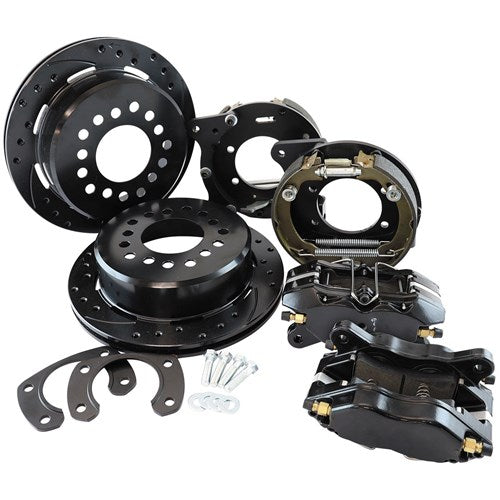 Aeroflow Ford 9" Rear Disc Brake Kit Features Internal Handbrake Shoes 