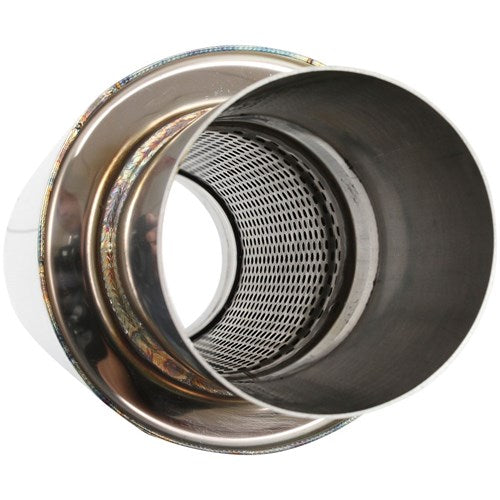 AF5515-400- 5500 Series Stainless Steel 4" Round Muffler 4" Inlet, 18" Length, 6" Diameter, 5" Tip