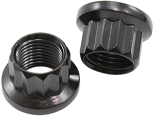 AF34-32-0010-2- Aeroflow 12-Point Nuts, Chrome Moly Black Oxide, 2-Pack 1/2"-20 Thread, .810" O.D, 9/16" Socket 