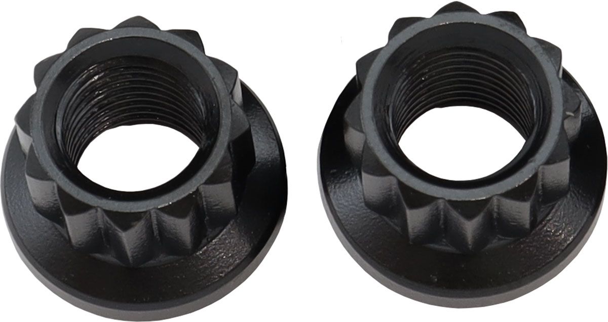 AF34-28-0011-2- Aeroflow 12-Point Nuts, Chrome Moly Black Oxide, 2-Pack3/8"-24 Thread, .700" O.D, 1/2" Socket 