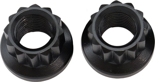 AF34-28-0011-2- Aeroflow 12-Point Nuts, Chrome Moly Black Oxide, 2-Pack3/8"-24 Thread, .700" O.D, 1/2" Socket 