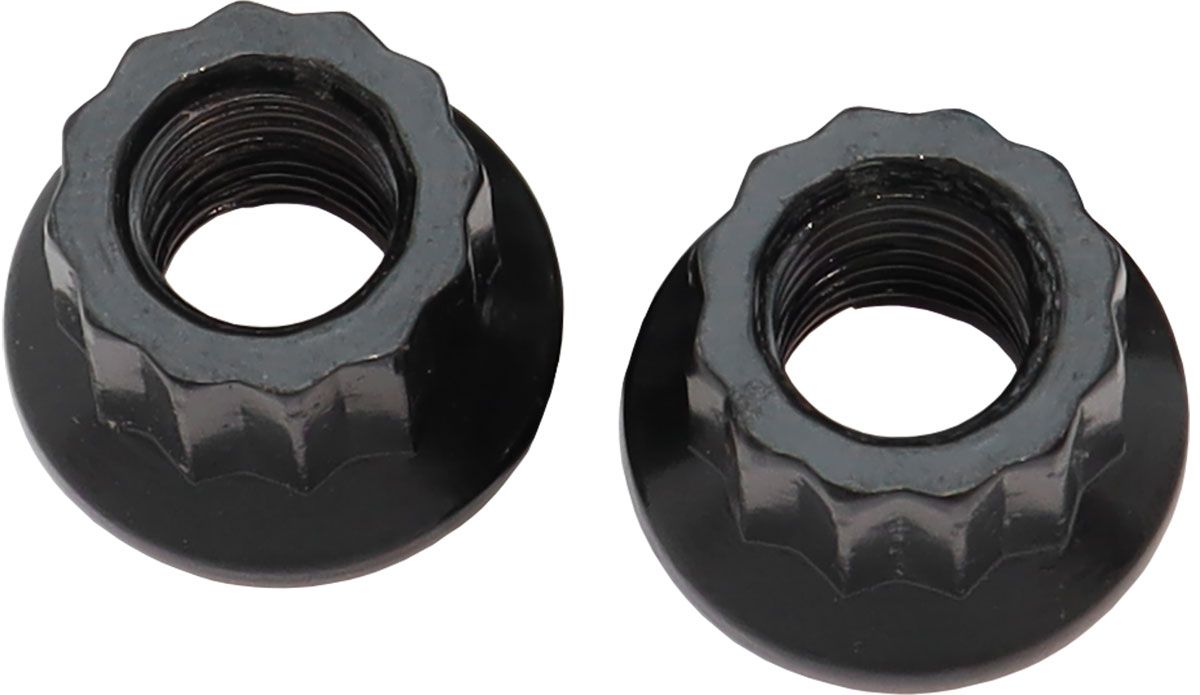 AF34-24-0010-2-Aeroflow 12-Point Nuts, Chrome Moly Black Oxide, 2-Pack 5/16"-24 Thread, .620" O.D, 7/16" Socket 