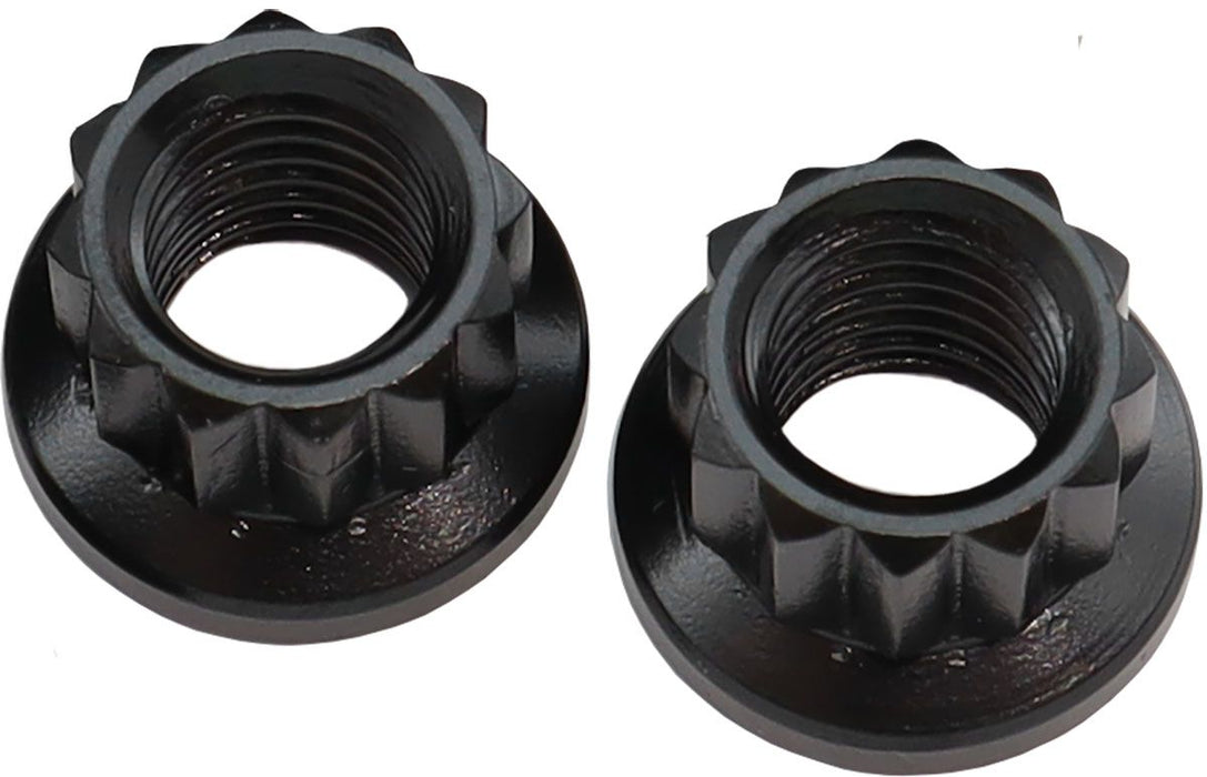 AF34-04-0010-2- Aeroflow 12-Point Nuts, Chrome Moly Black Oxide, 2-Pack M10 x 1.50 Thread, 1/2" Socket 