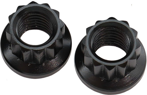 AF34-04-0010-2- Aeroflow 12-Point Nuts, Chrome Moly Black Oxide, 2-Pack M10 x 1.50 Thread, 1/2" Socket 