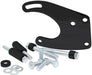 AF64-4013BLK- Mild Steel Ford Windsor Power Steering Bracket Suit 289-351W, Mid mount passenger side with GM Saginaw pump, Black  finish