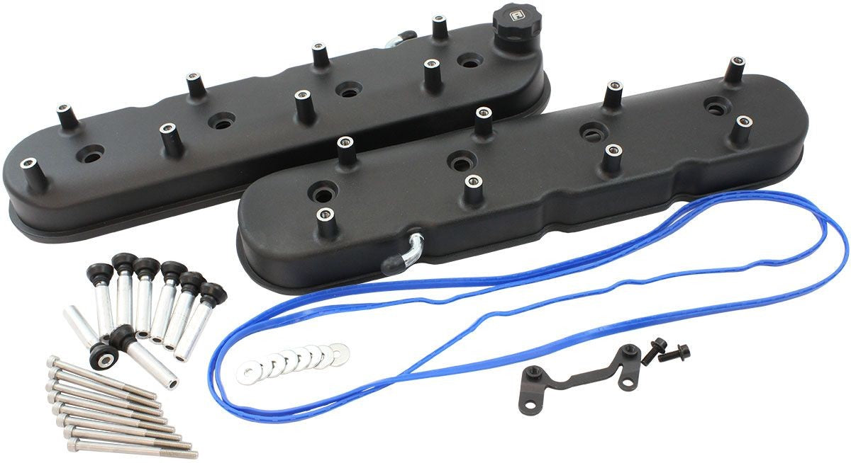 GM LS FACTORY VALVE COVER SET, TALL HEIGHT, BLACK FINISH