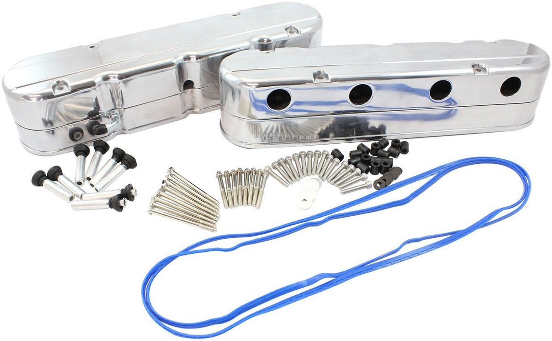 GM LS 2 PIECE RETRO SMOOTH VALVE COVER SET, POLISHED FINISH