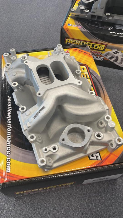 SMALL BLOCK CHRYSLER AIR GAP DUAL PLANE INTAKE MANIFOLD, NATURAL FINISH