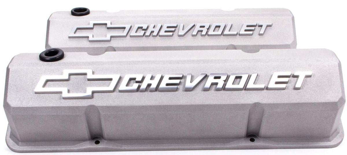 PROFORM DIE-CAST ALUMINIUM SLANT EDGE VALVE COVERS SUIT SB CHEV - GREY