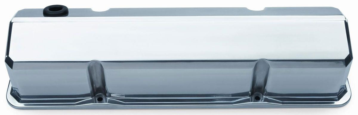 PROFORM DIE-CAST ALUMINIUM SLANT EDGE VALVE COVERS SUIT SB CHEV - POLISHED, NO LOGO