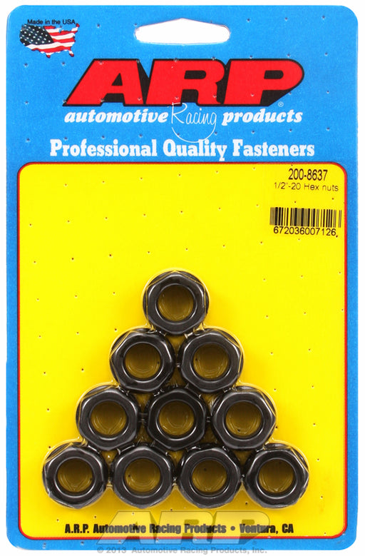 ARP Hex Nut With Flange, Chrome Moly1/2" UNF Thread x 3/4" Socket (10-Pack) 